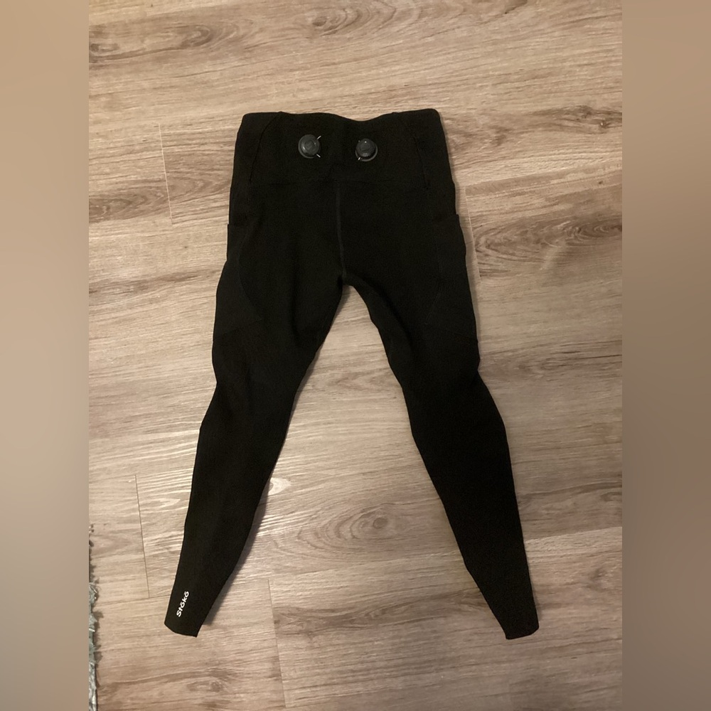 Stoko Tights Womens Knee Back Support 1102003 EUC Size M  Color Black